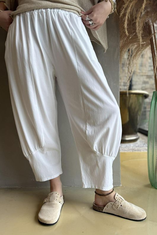 Jo Jo Quirky Classic Barrel Pant White